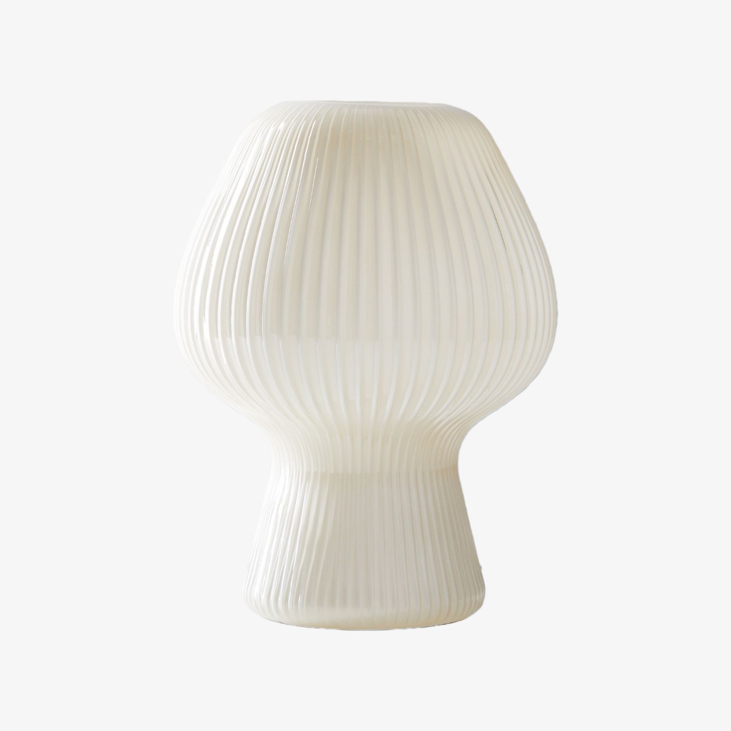 Nera Ribbed Glass Table Lamp Retro - Modern Design Glow Nightstand Accent T626