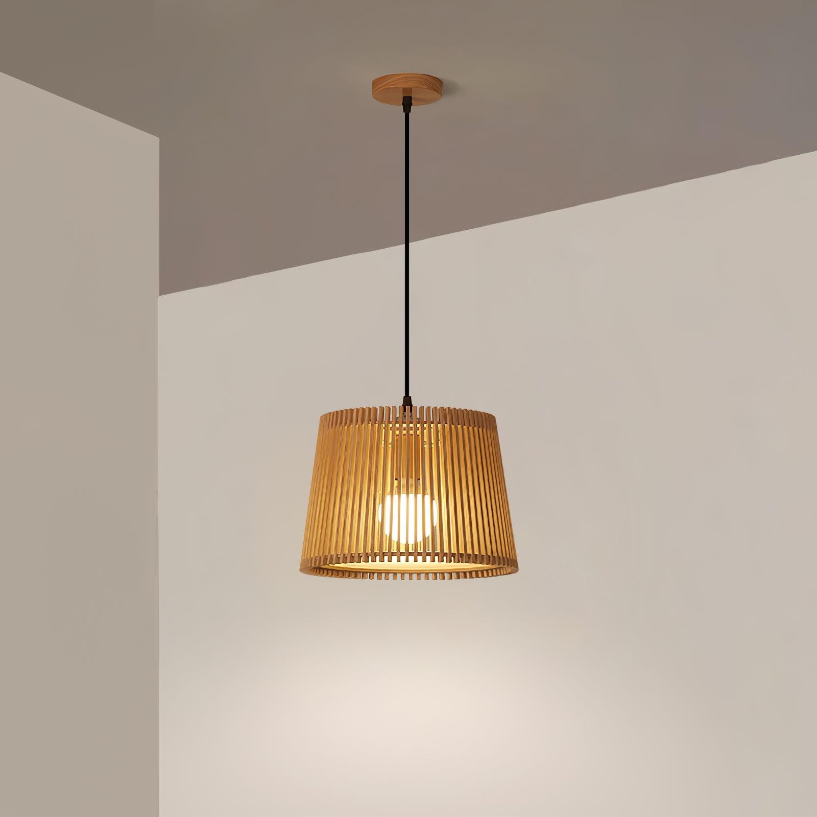 Wooden Log Color Cage Pendant Light M425