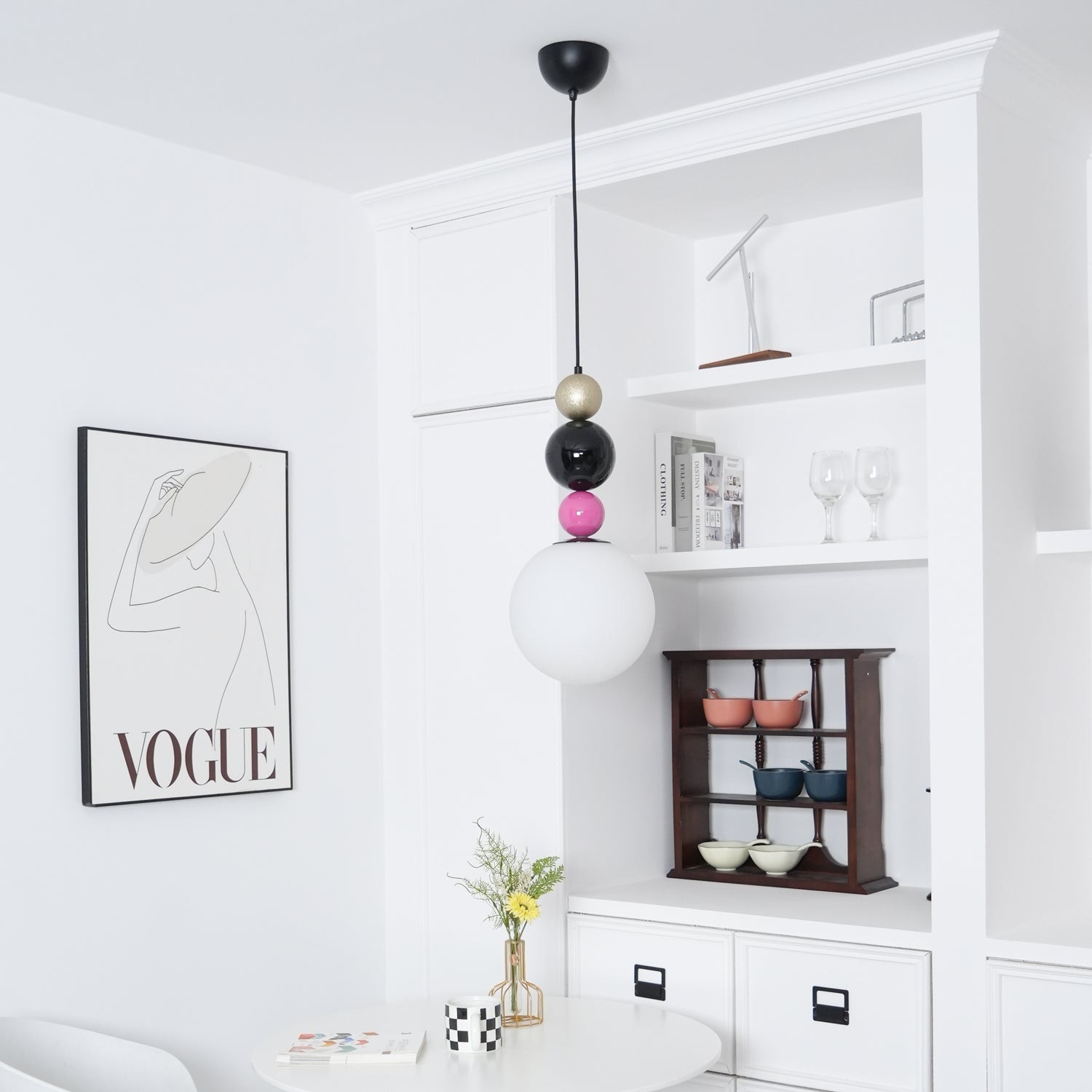 Round Balls Stacking Pink Pendant Lamp M522