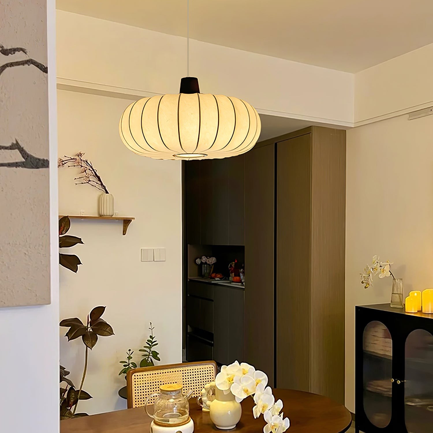 Classic Silk Lantern Pendant Light M514