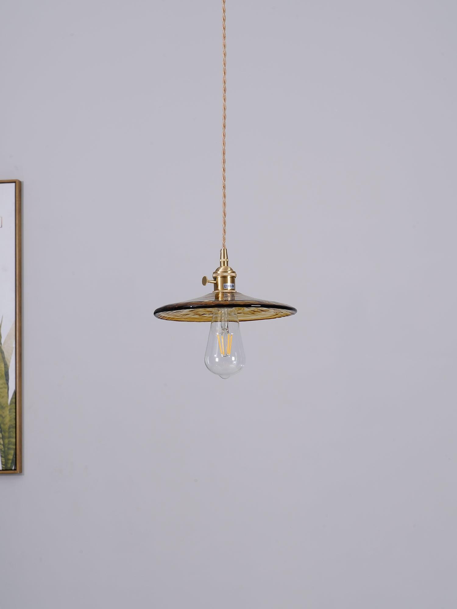 Brass Vintage Clear Glass Pendant Light M34