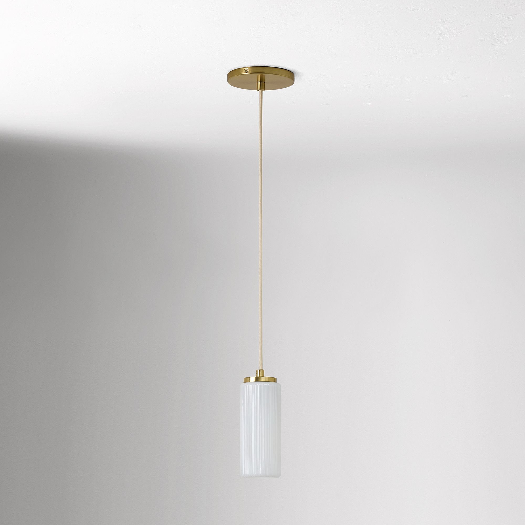 Rivora Fluted Glass Pendant Light – Modern Ribbed Shade T272