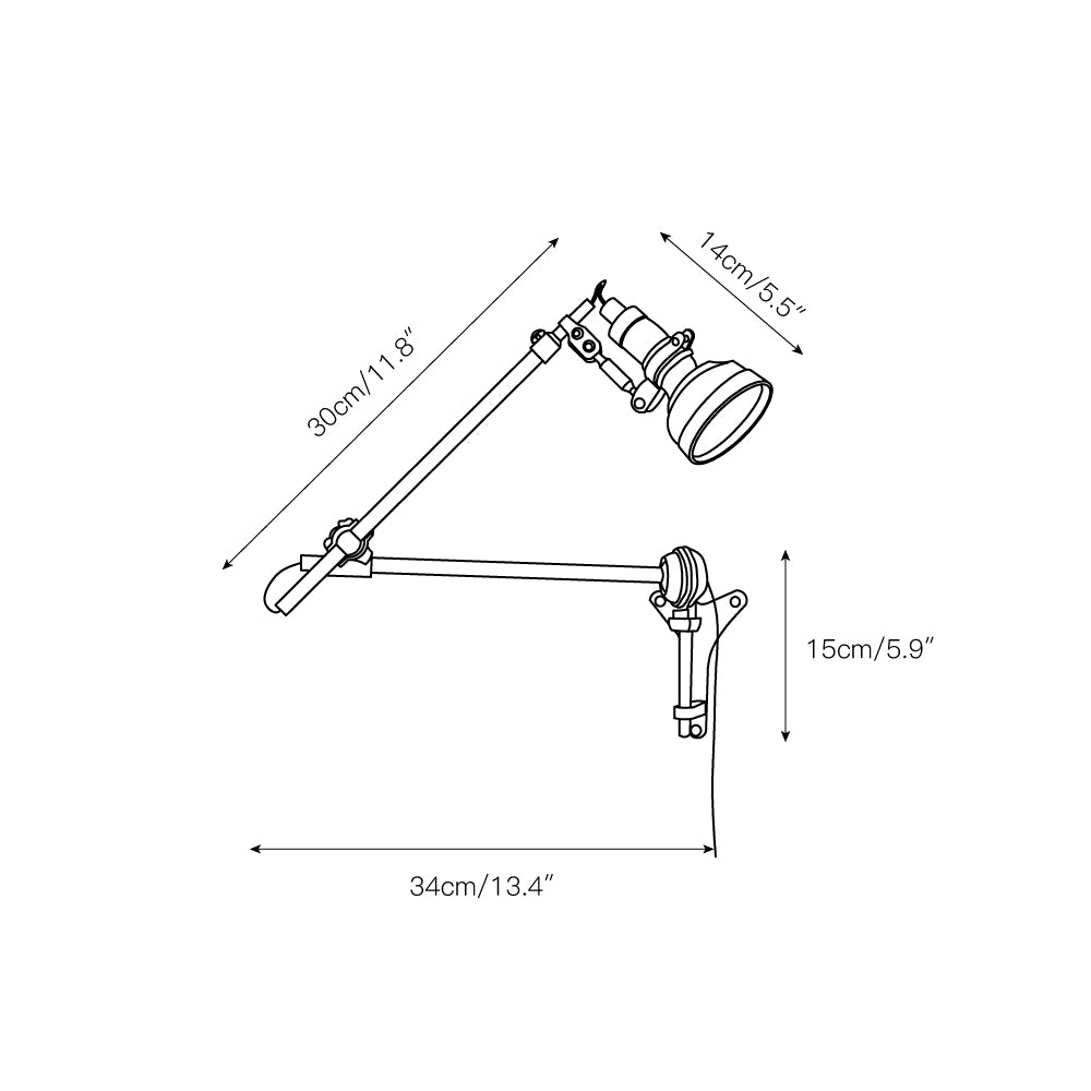 Ralph Rocker Arm Plug-in Wall Lamp D489