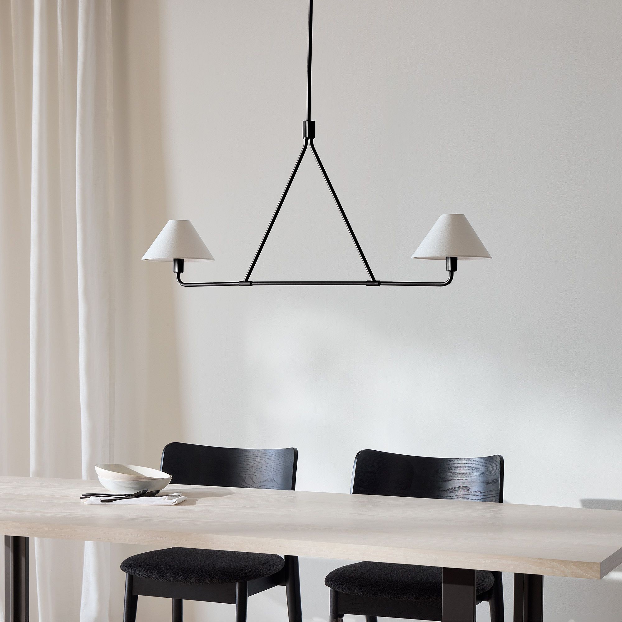 Diora Sleek Metal & Fabric Chandelier for Dining Room T038