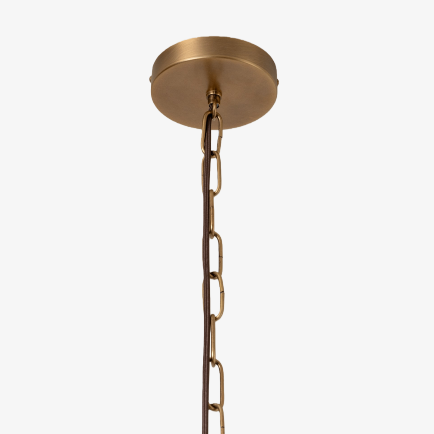 Loomis Tall Pendant - Textured Linen Shade Aged Brass Ceiling Light for Dining Room and Kitchen T481