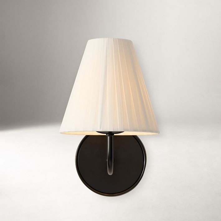 Fibura Sleek Linen Shade Metal Wall Lamp T248