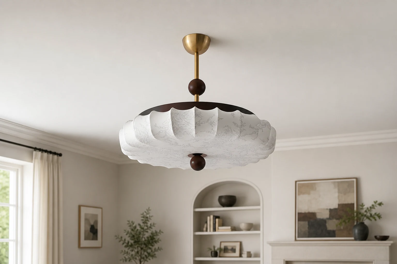 Lampa sufitowa Silkara D271 w scenie wnętrza zawierającej produkt w kontekście