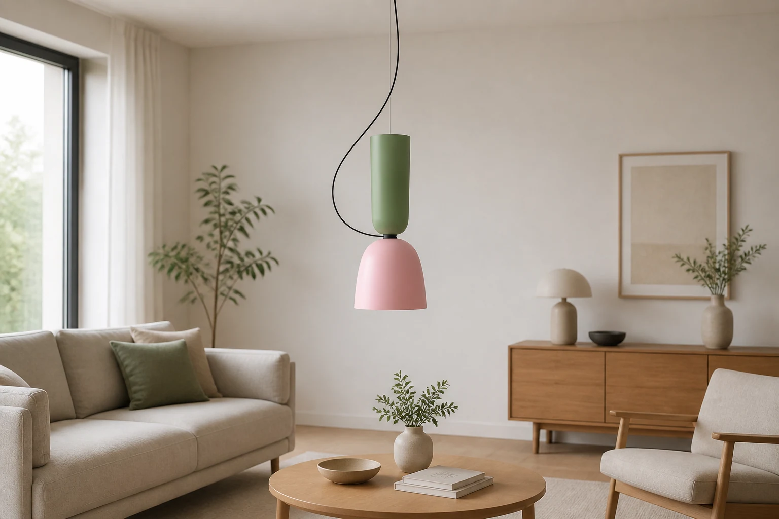 Lampa wisząca Alphabeta stylizowana na scenę pomieszczenia z produktem w kontekście