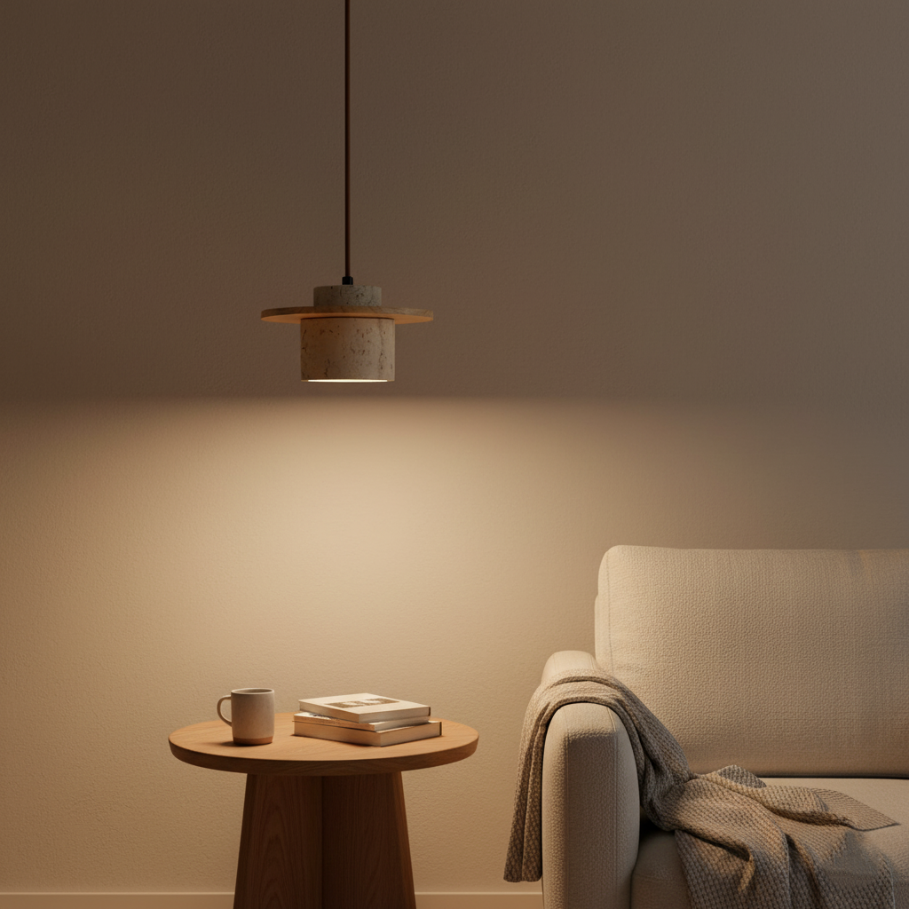 Japanese Style Vintage Travertine Pendant Light D915