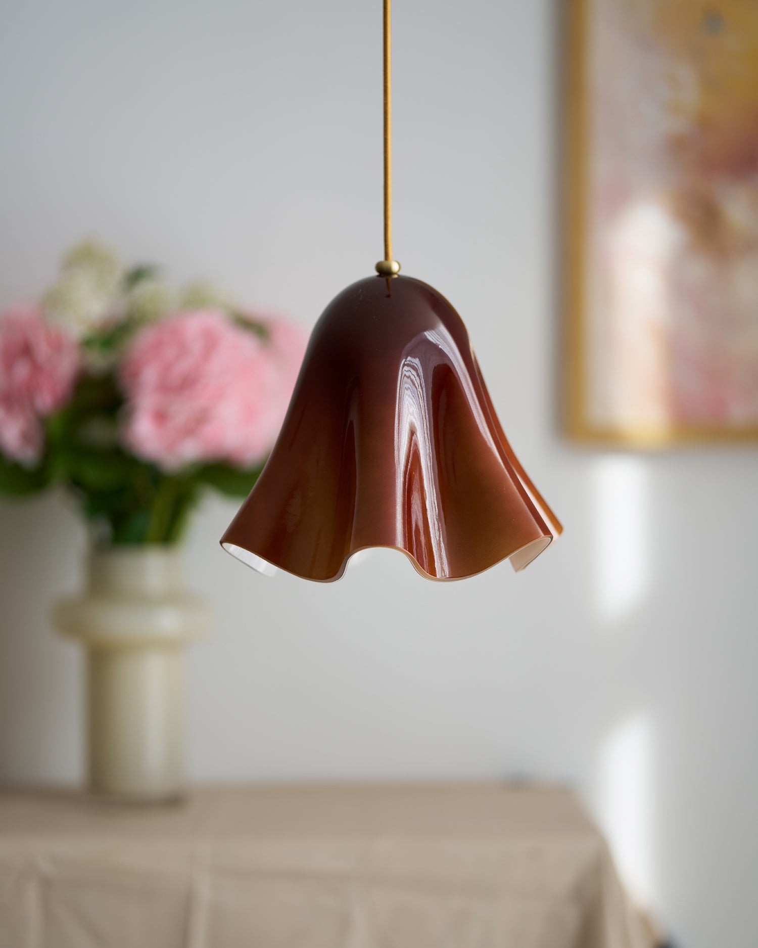 Bellina Artistic Glass Pendant Light - Modern Bloom Inspired Hanging Ceiling Lamp T279