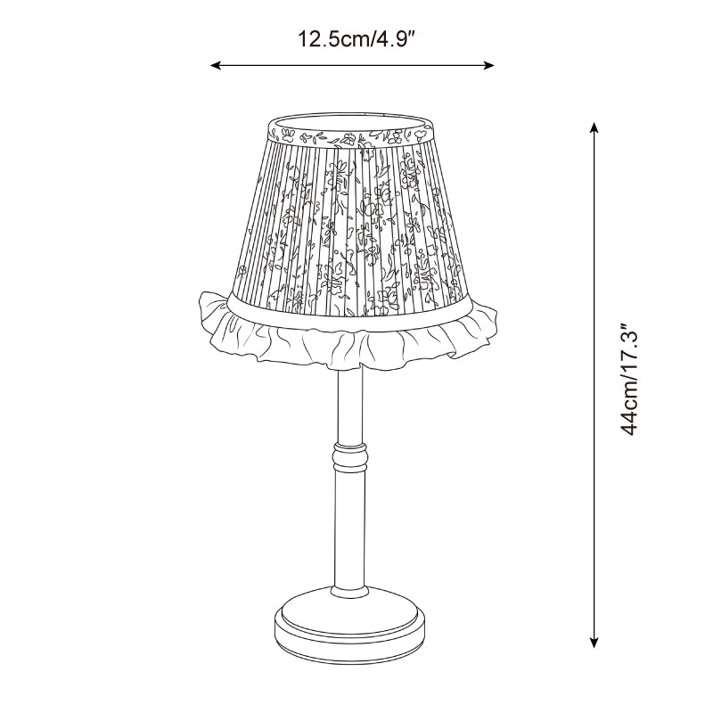 Schemat rozmiarów lampy stołowej Briarfield D335