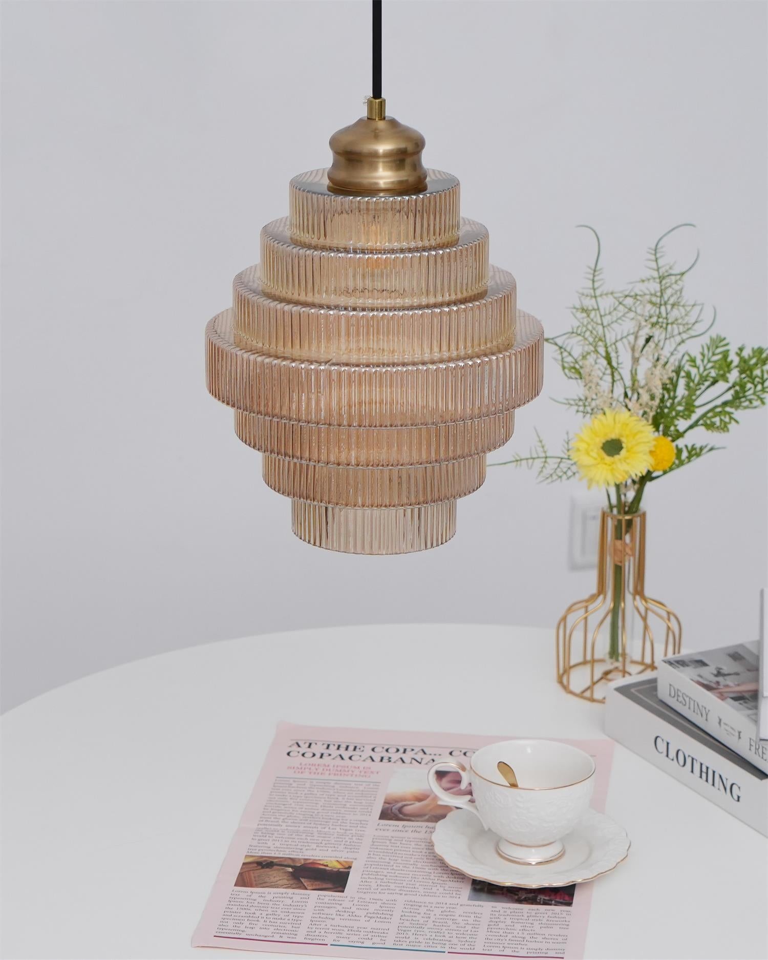 Modern Creative Pleated Design Glass Pendant Lamp M147