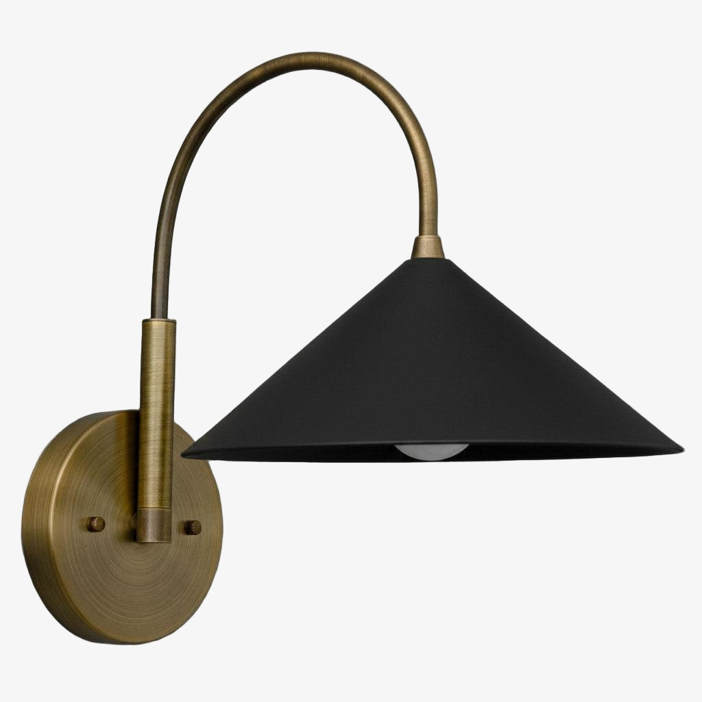 Curva Metal Vintage Wall Sconce - Elegant Cone Shade for Bedrooms T394