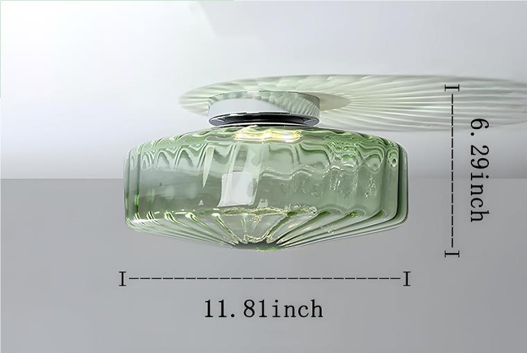 Schemat wymiarowy lampy sufitowej Remy Vintage Water Ripple G90