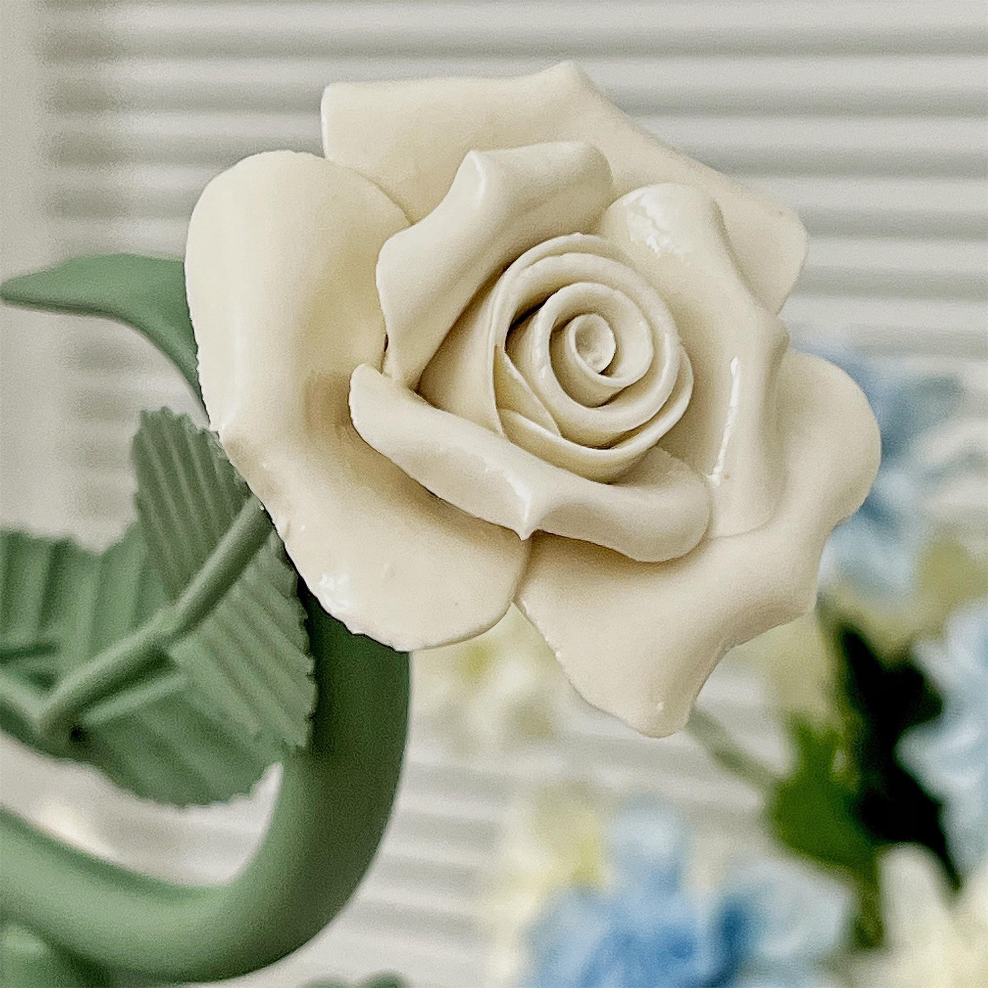 Green Pink White Rose Flower Table Lamp M209