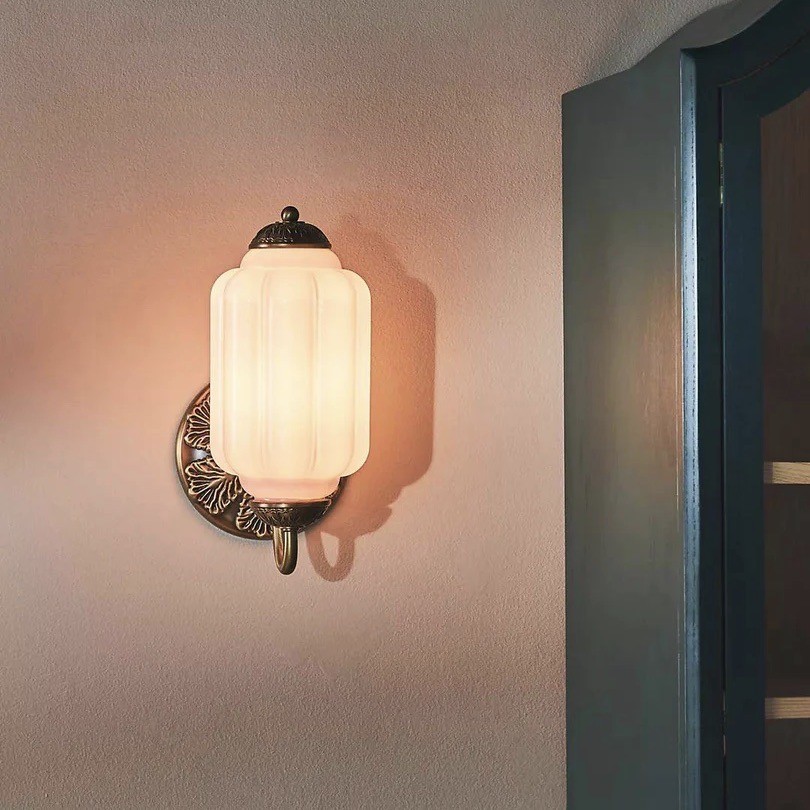 Vintage Glass Candlestick Shaped Wall Lamp M03