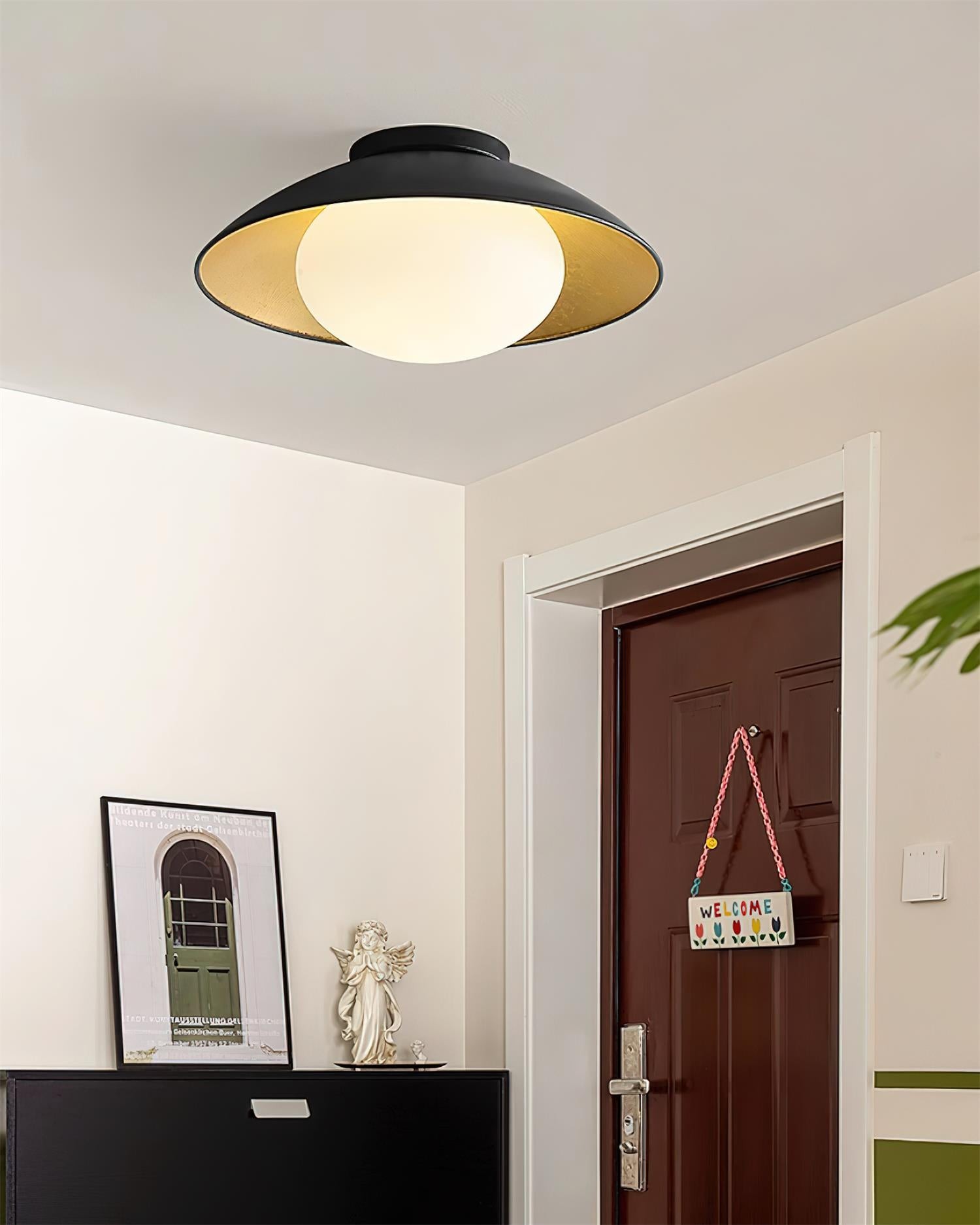 French Retro Flying Saucer Bowl Ceiling Light M236