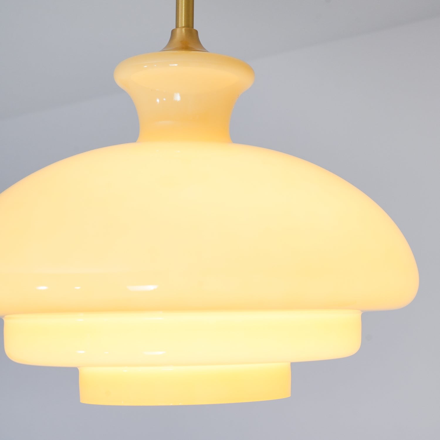 Round Yellow Stylish Simple Glass Pendant Lamp M36