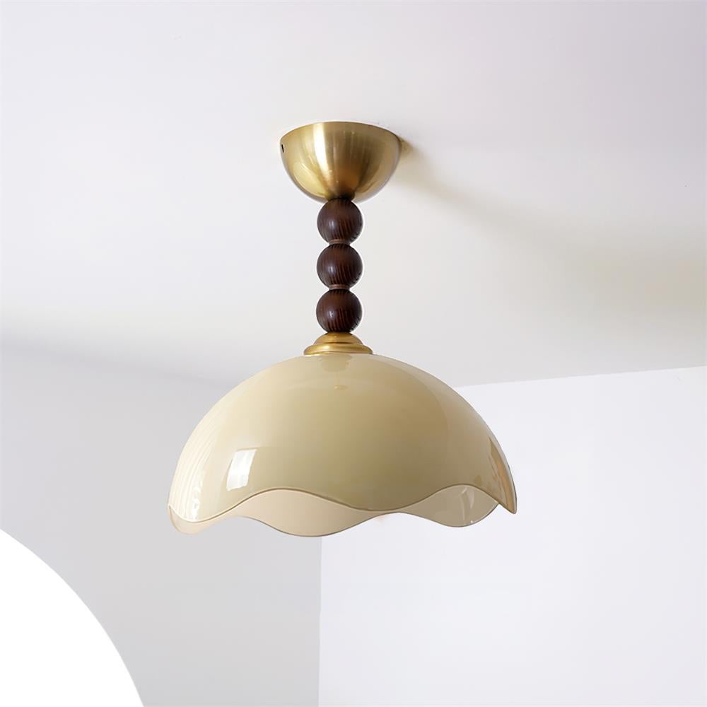Vintage Cream Eggshell Wave Ceiling Light M183