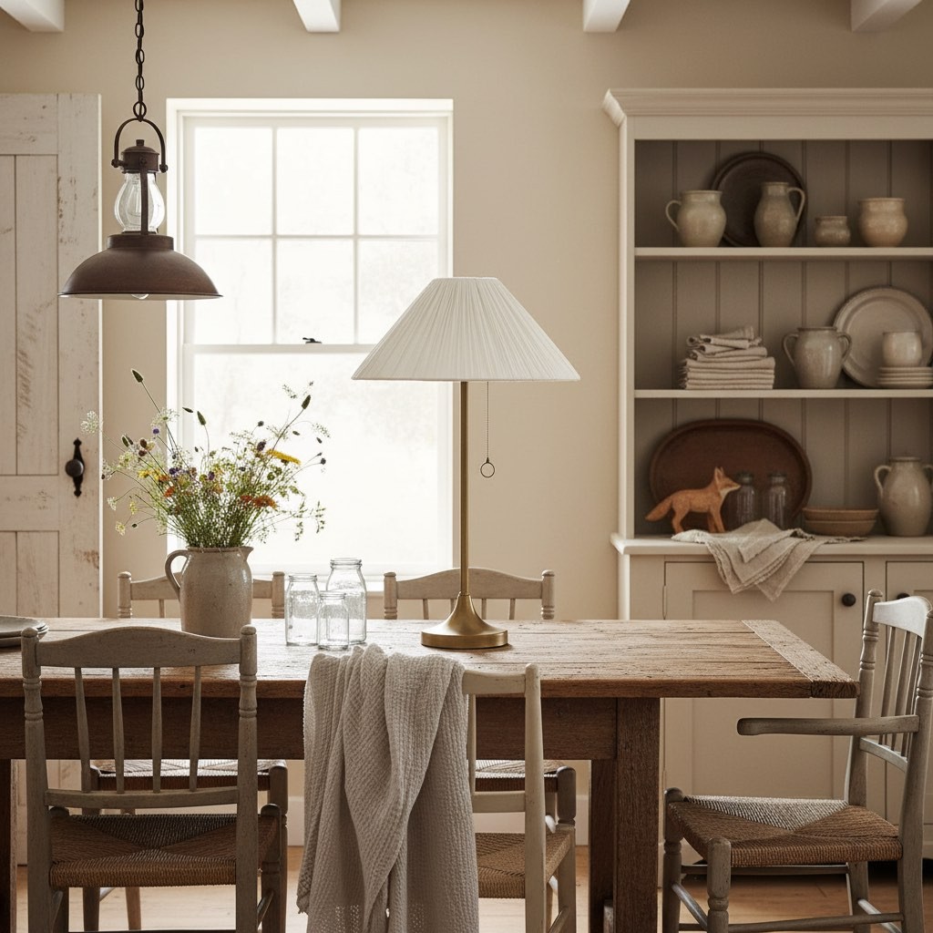 Lindi - aged brass and scalloped linen table lamp T444