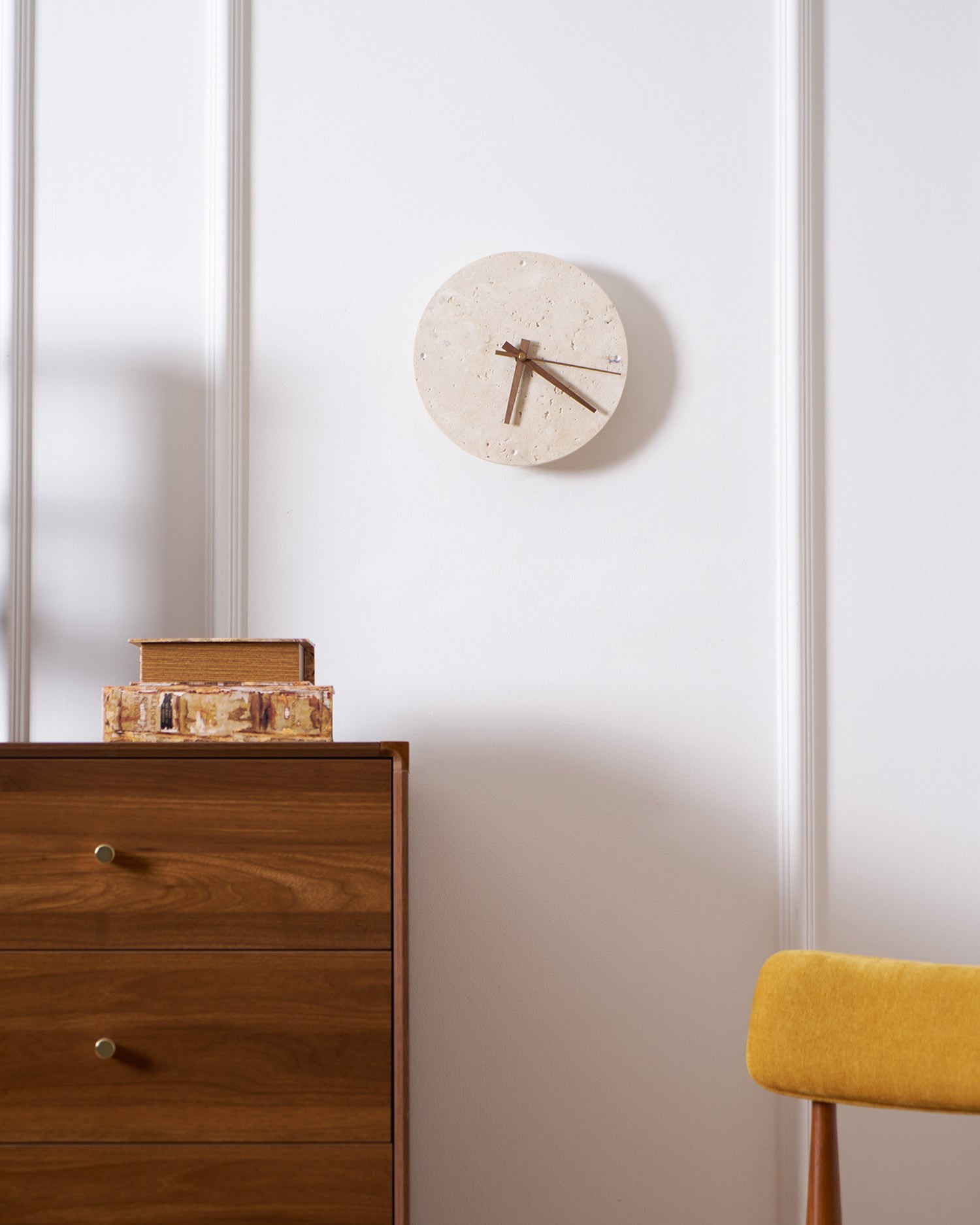 Travertine Clock Wall Lamp P079