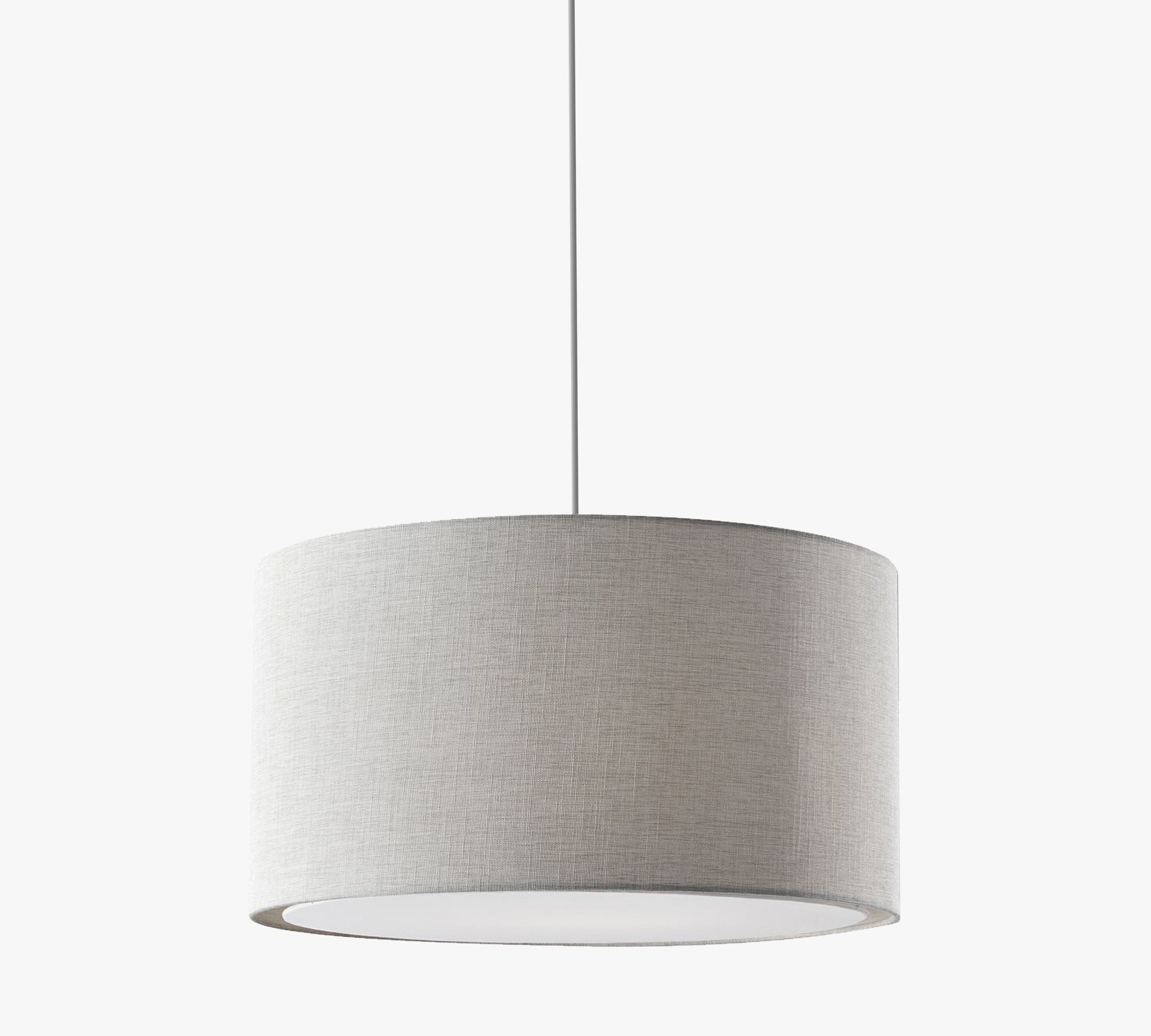 Dumora Fabric Drum Shade Pendant Light - Linen Design Hanging Light T274