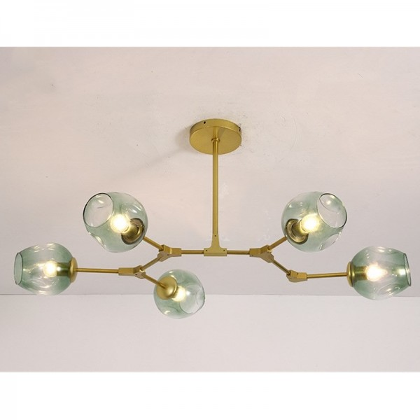 Asymmetrical Articulated Globe Branching Bubble Chandelier