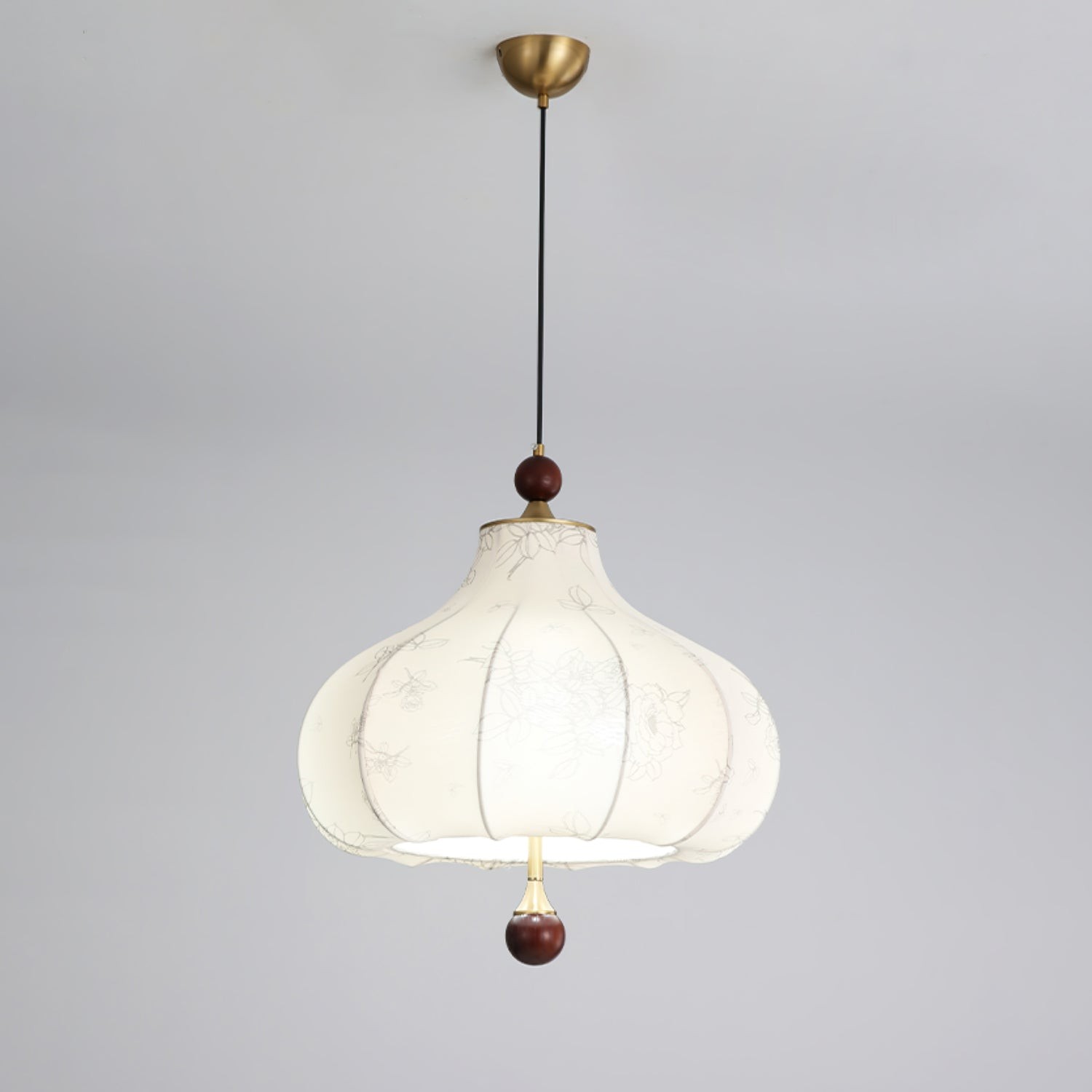 French Retro Fabric Pattern Pendant Lamp M77