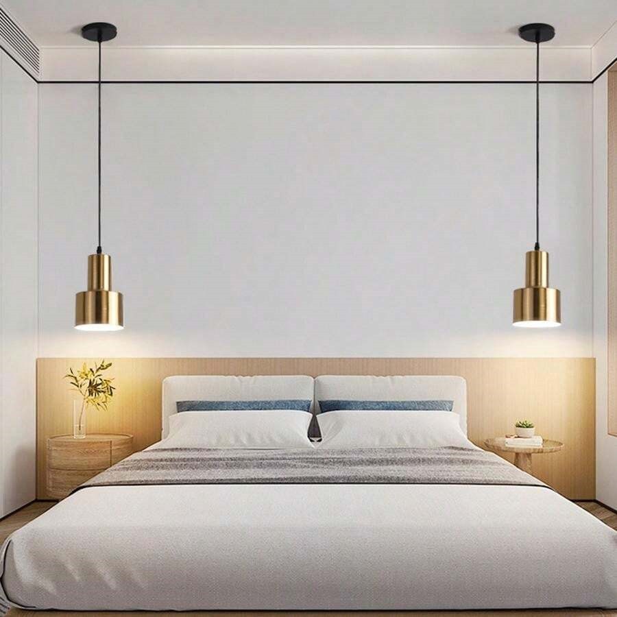 Nordic Brass Bedroom Pendant Light Modern Bar Pendant Light S95