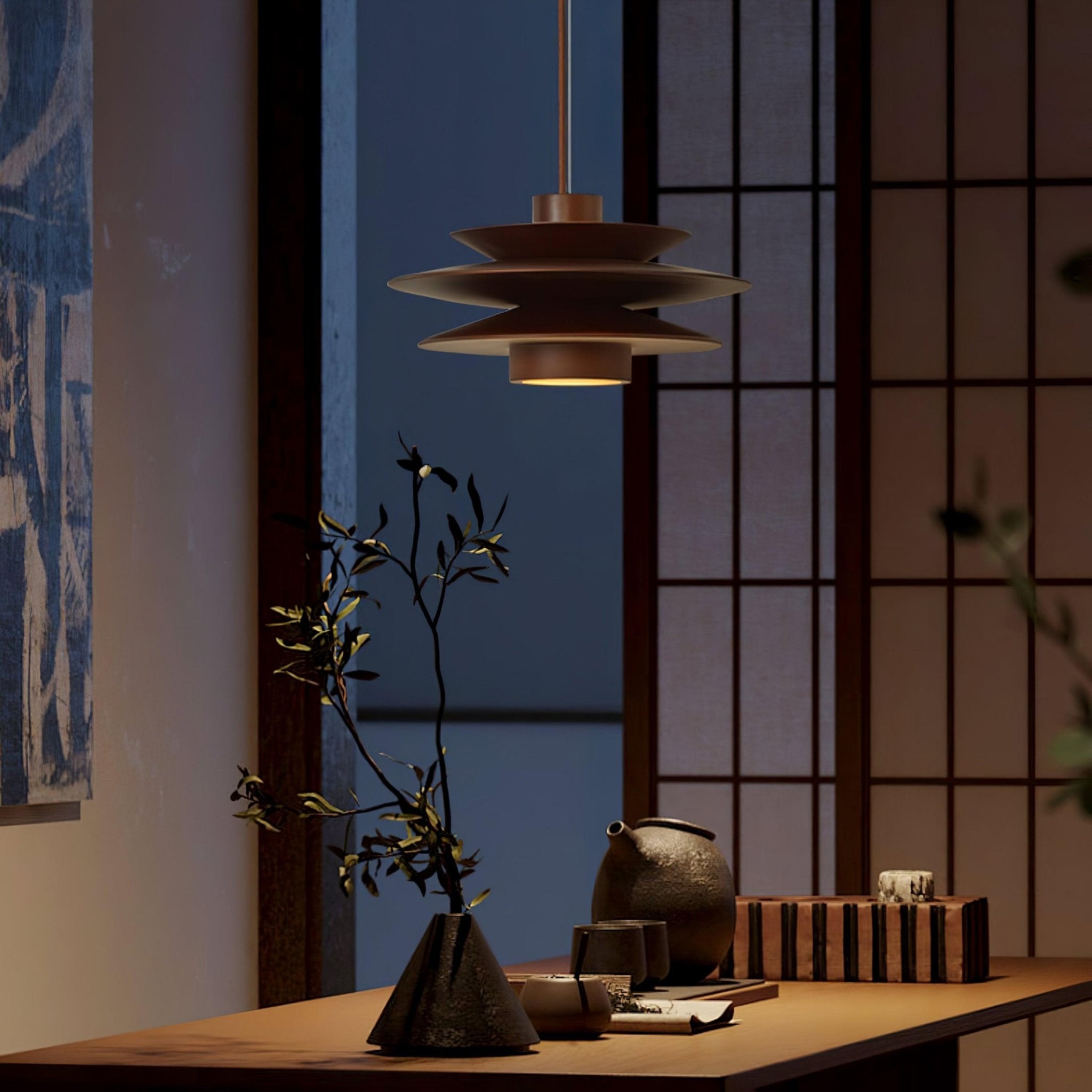 Multi Tiered Disc Pendant Lamp M484