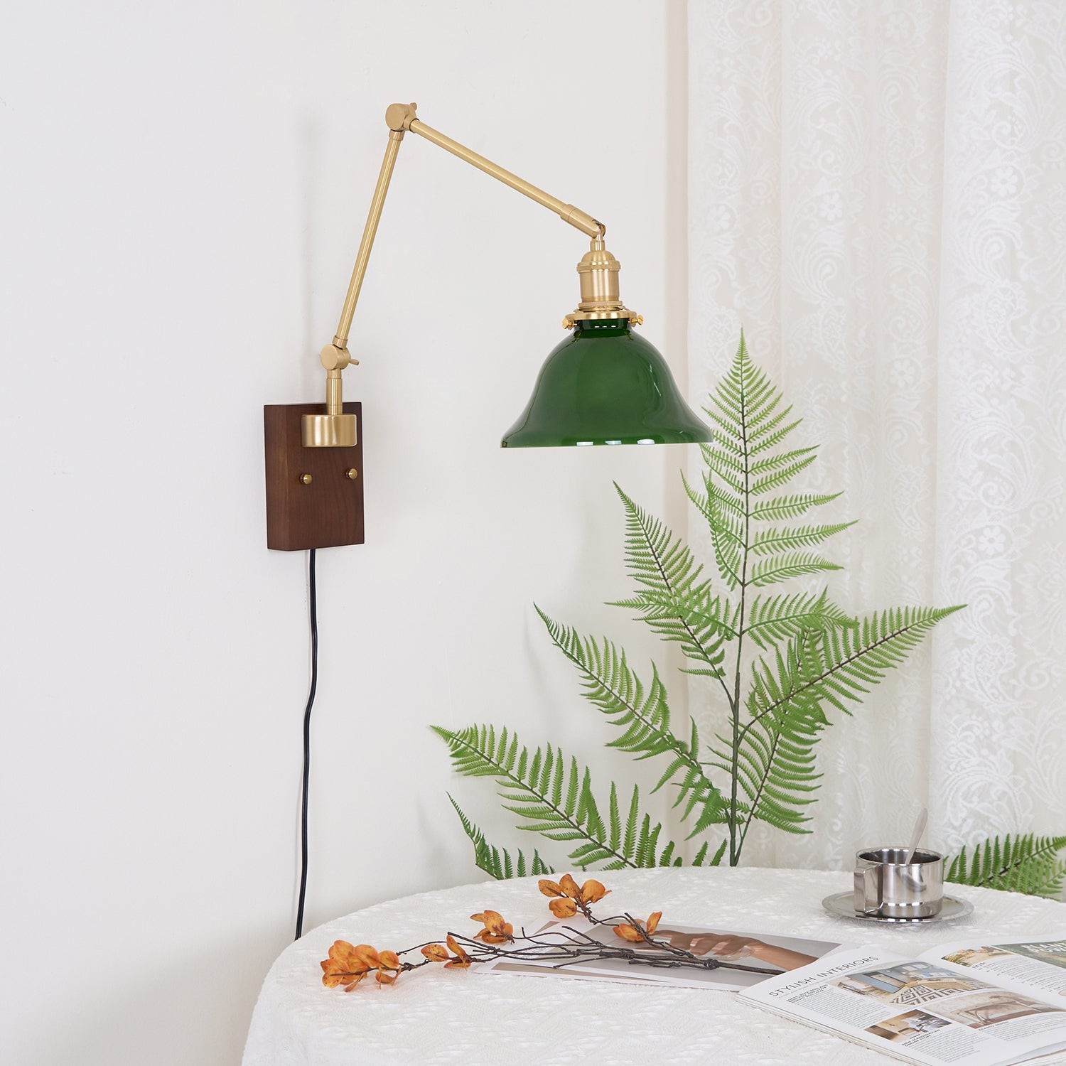 Banker Swing Arm Plug In Wall Light M289