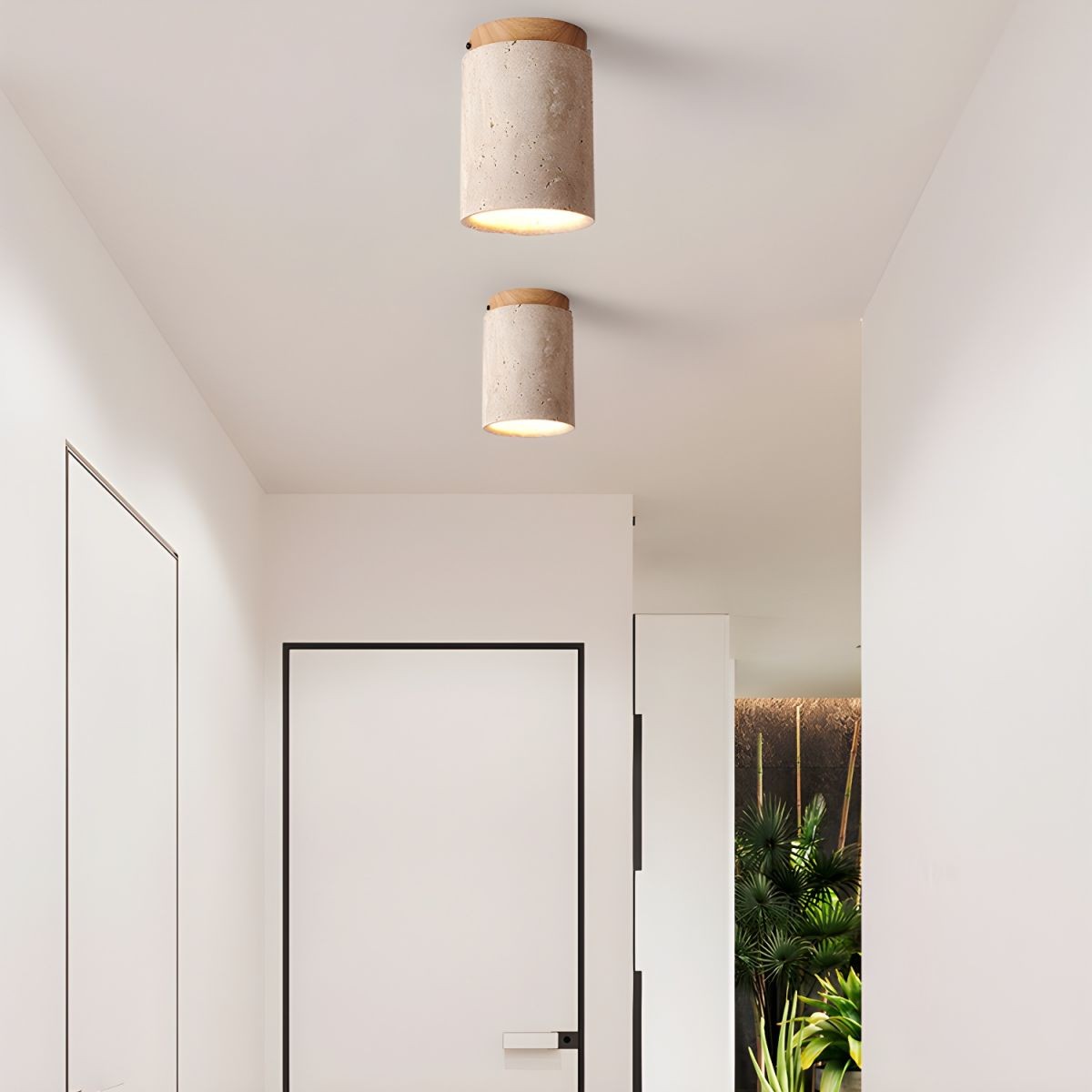 Marble Travertine Column Ceiling Lamp M510