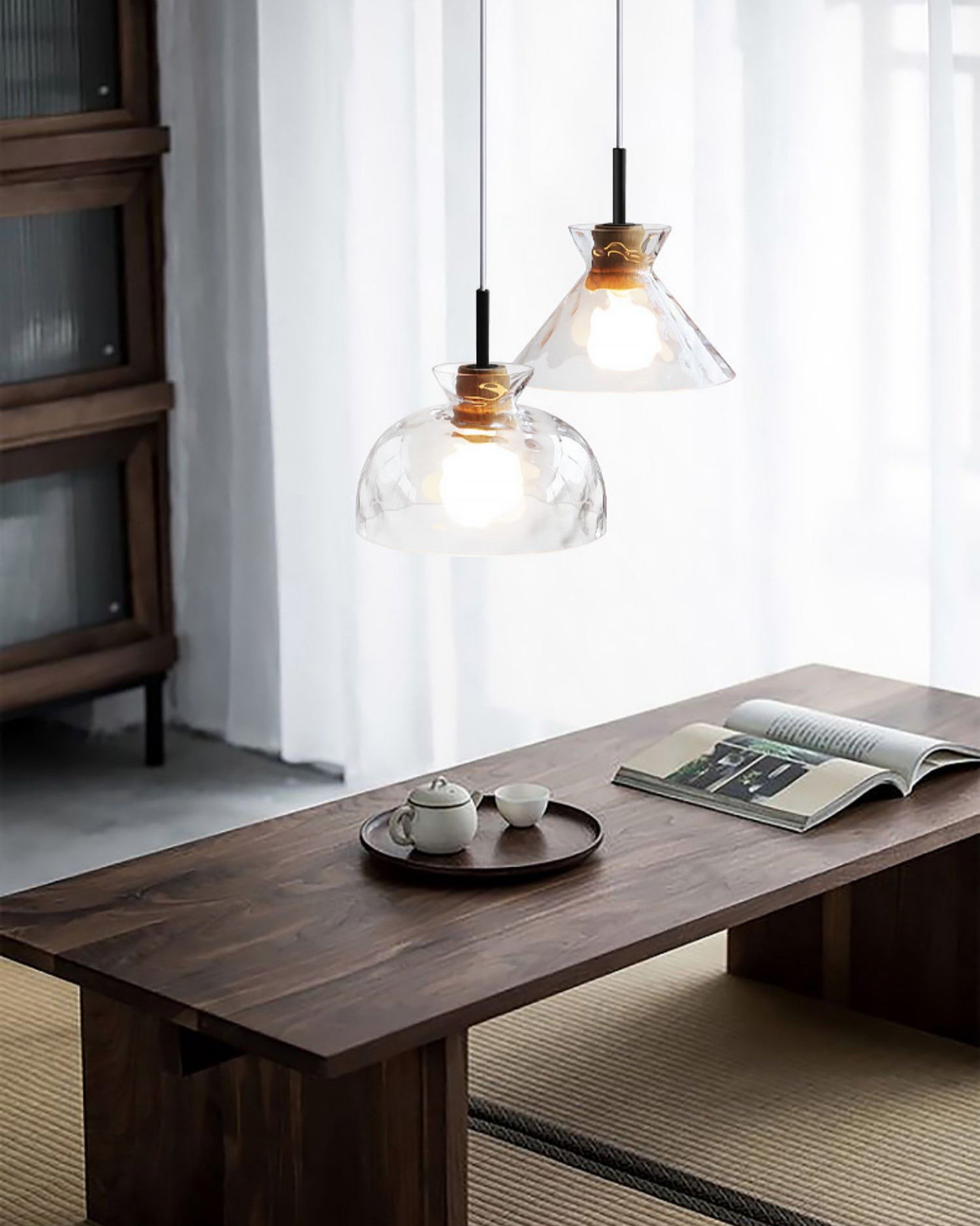 Modern Water Ripple Transparent Glass Pendant Lamp M116