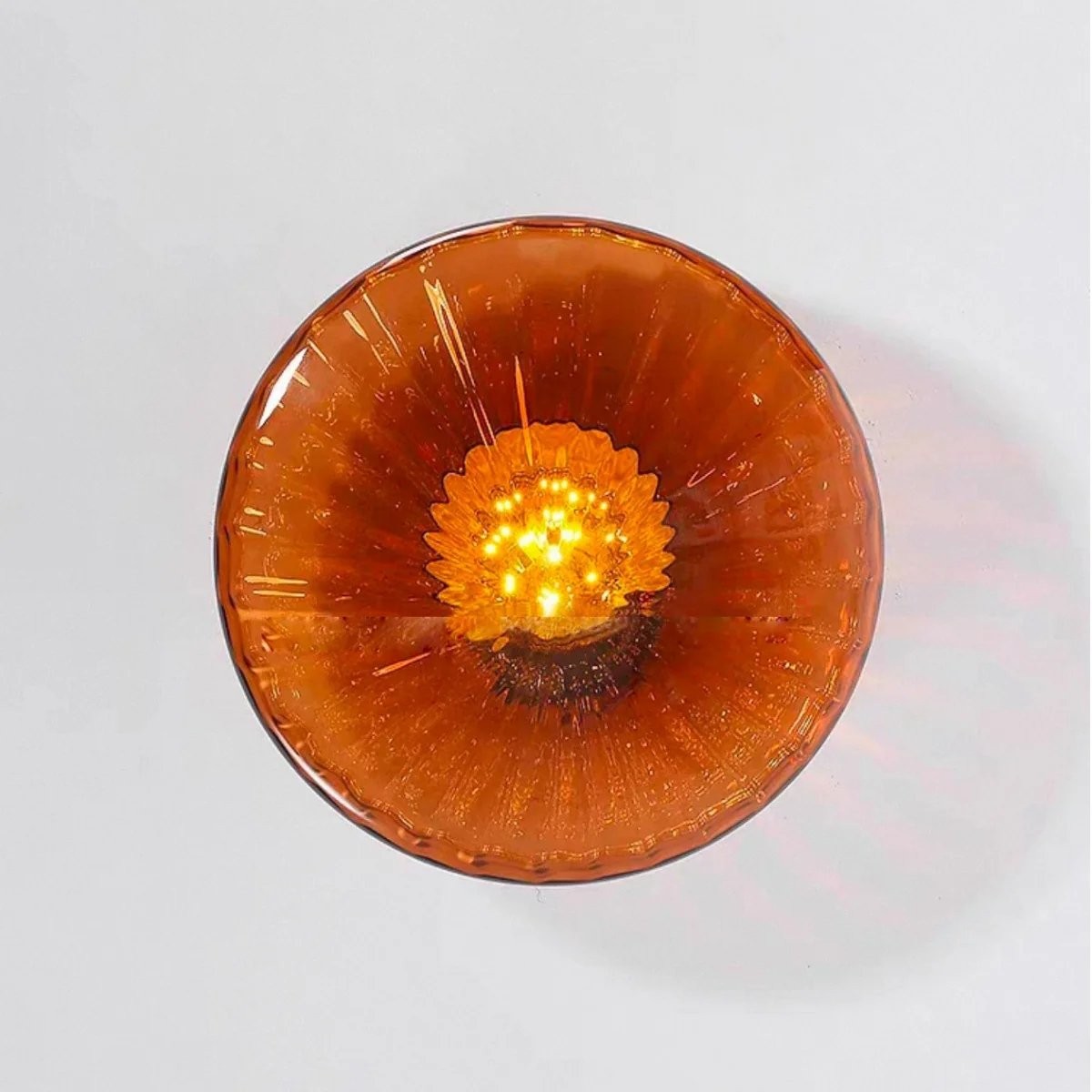 Ripplara Water Ripple Glass Ceiling Lamp with Vintage Style - Flush Mount Design for Bedroom T578