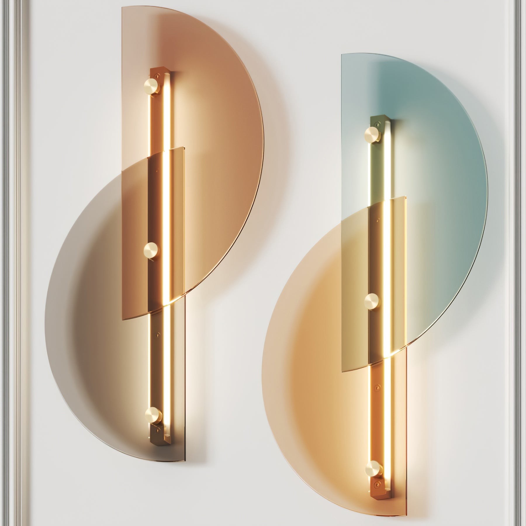 Simple Fan-Shaped Glass Arc Wall Lamp M121