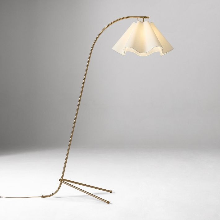 Oslan Scalloped Shade Floor Lamp - Modern Lighting with Arched Base T012