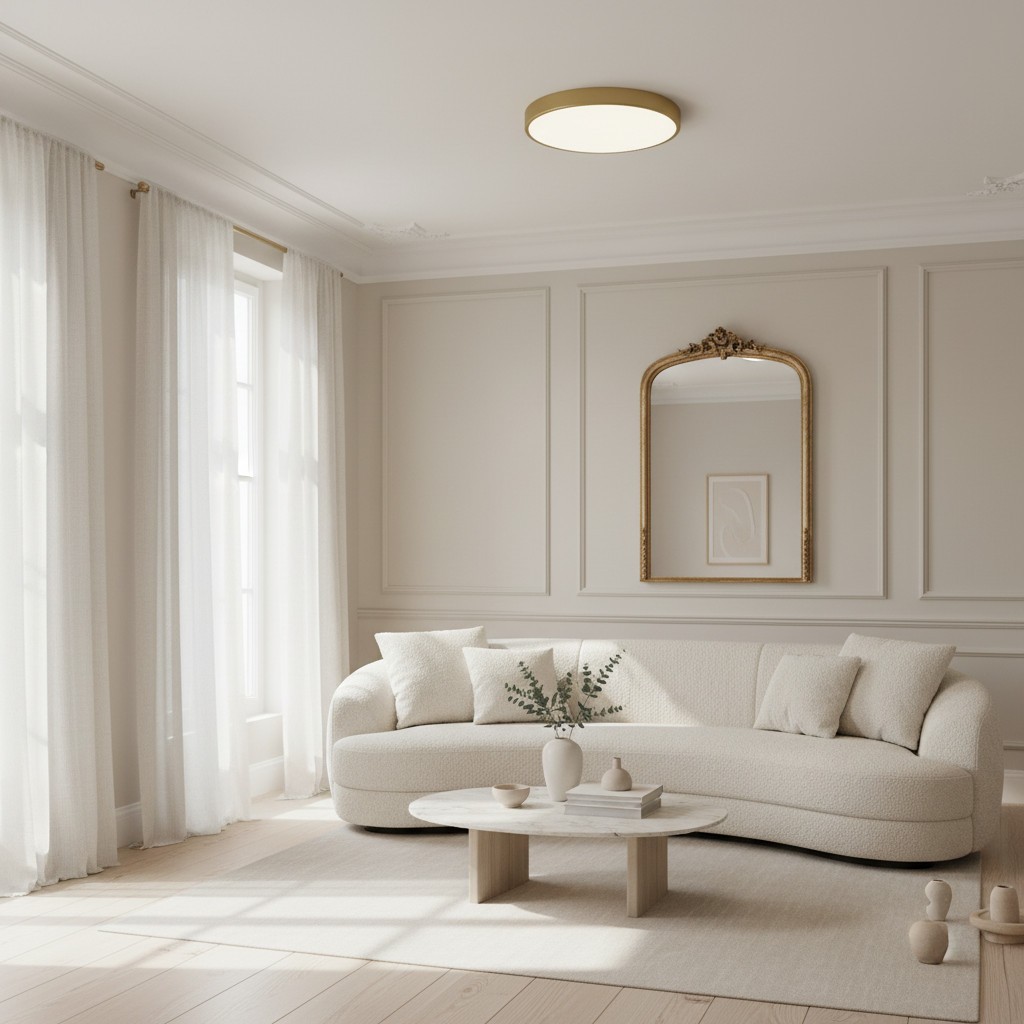 Rondi Minimalist Round LED Ceiling Light - Circular Iron Design for Living Room and Bedroom T558
