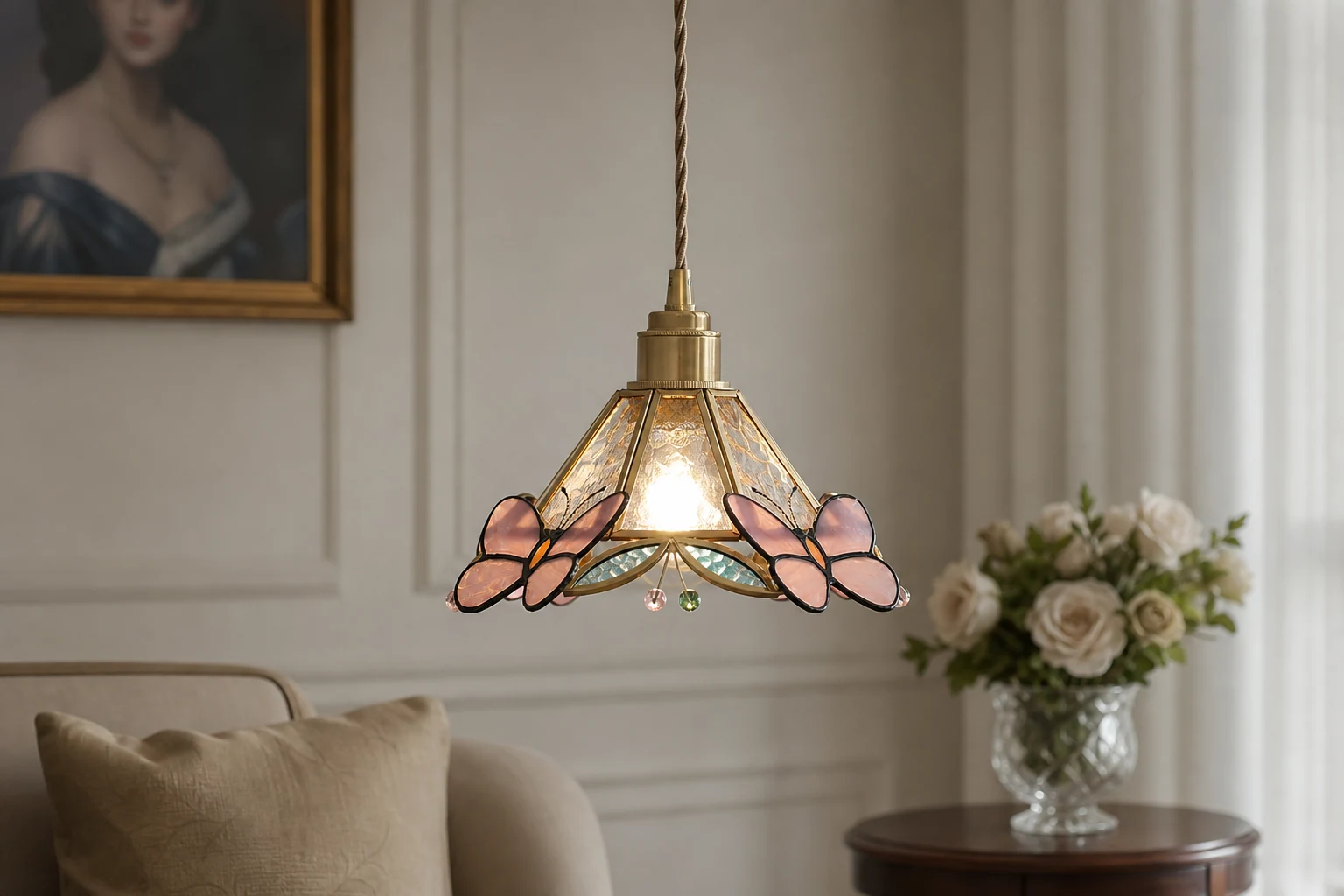 Lampa wisząca Butterfly Jewel D244 w stylowym wnętrzu