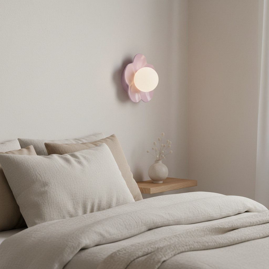 Florixa Blooming Flower Wall Sconce - Plug-in and Hardwired Lamp for Bedroom Decor T505
