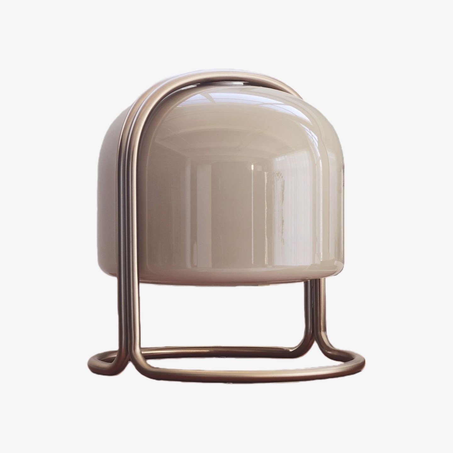 Nera Table Lamp - Elegant Curved Glass Shade - Metal Frame Style for Living Room or Bedroom T611