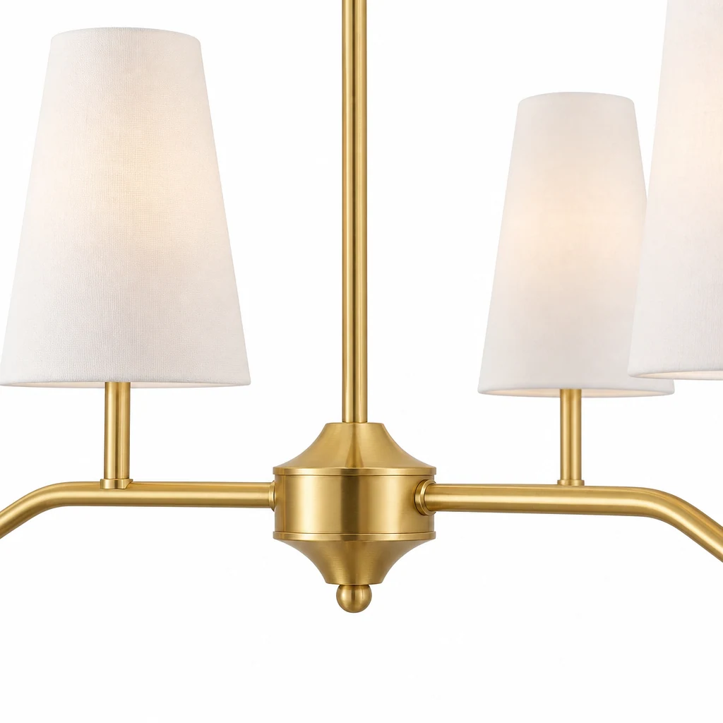 Zbliżenie na wykończenie i konstrukcję klosza lampy wiszącej Olana D611