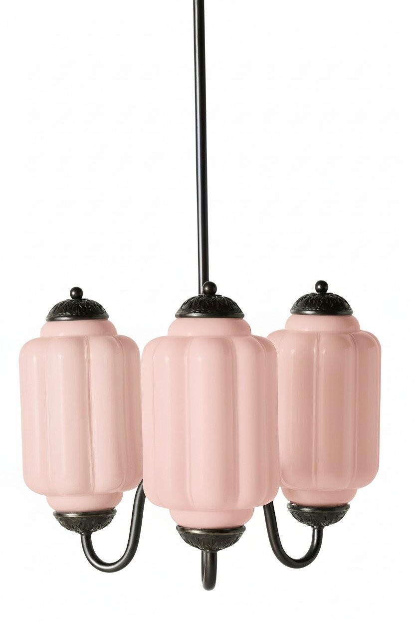 Eloise Vintage Glass Chandelier - Milk Glass Home Accent T289