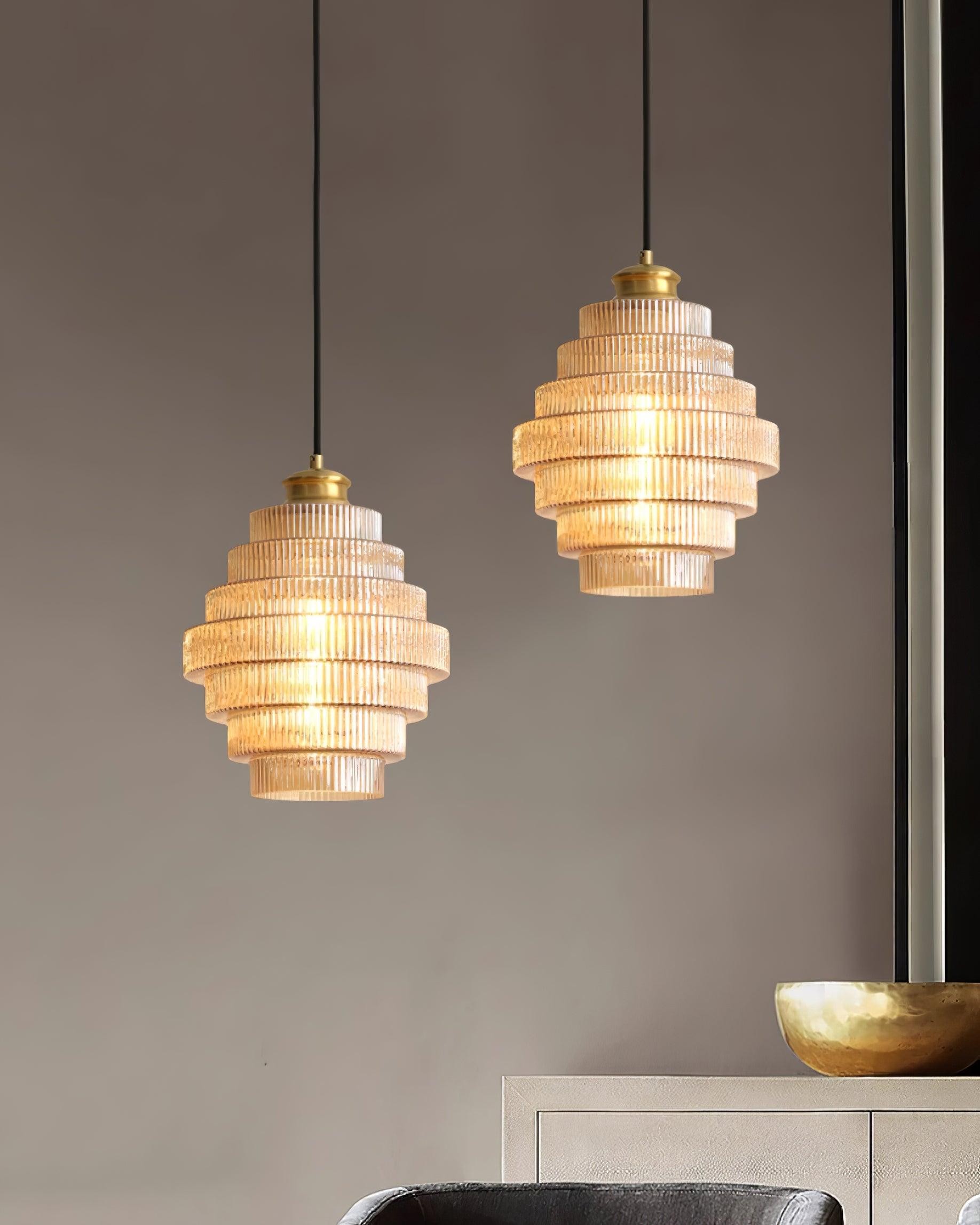 Modern Creative Pleated Design Glass Pendant Lamp M147