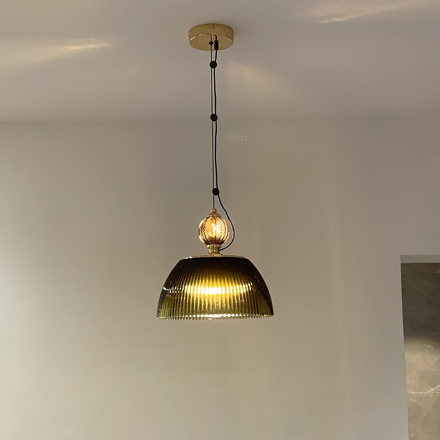 Modern Vintage Gradient Green Glass Shade Single Head Pendant Lamp M466
