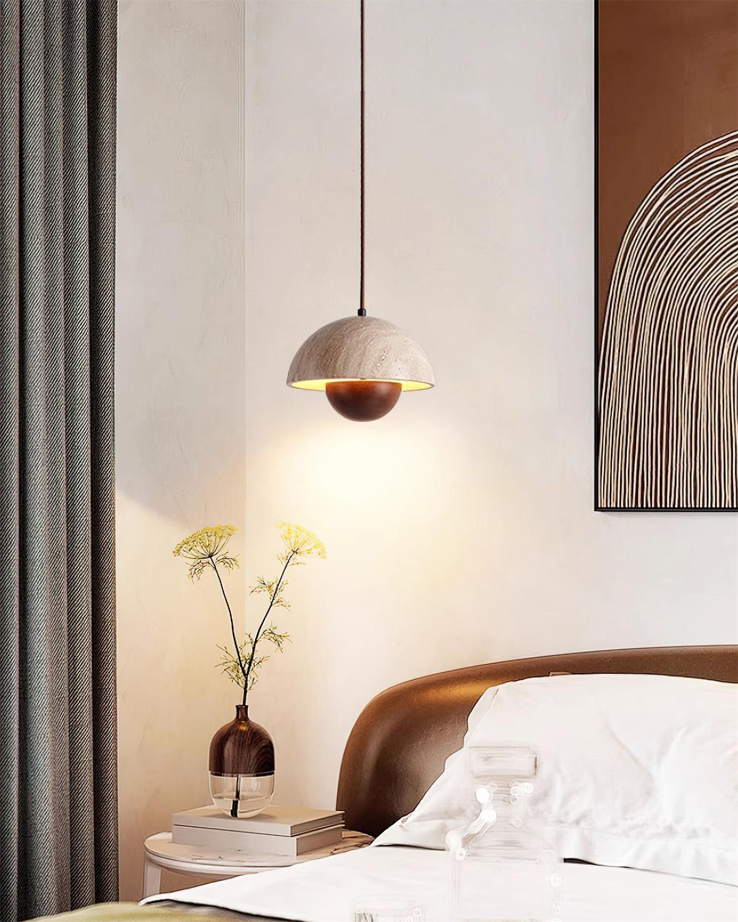Natural Travertine Flower Bud Design Pendant Lamp G70