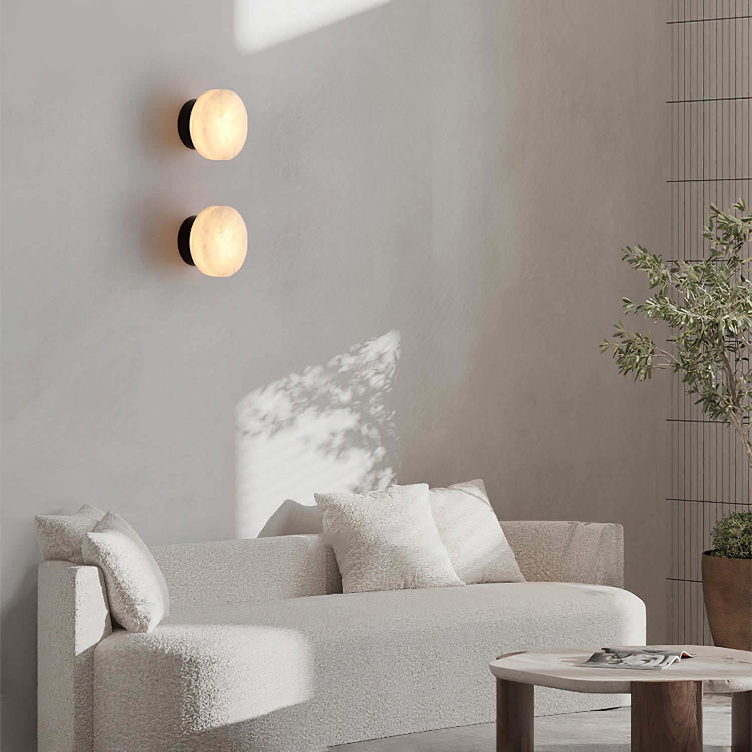 Cylindrical Alabaster Wall Light D399