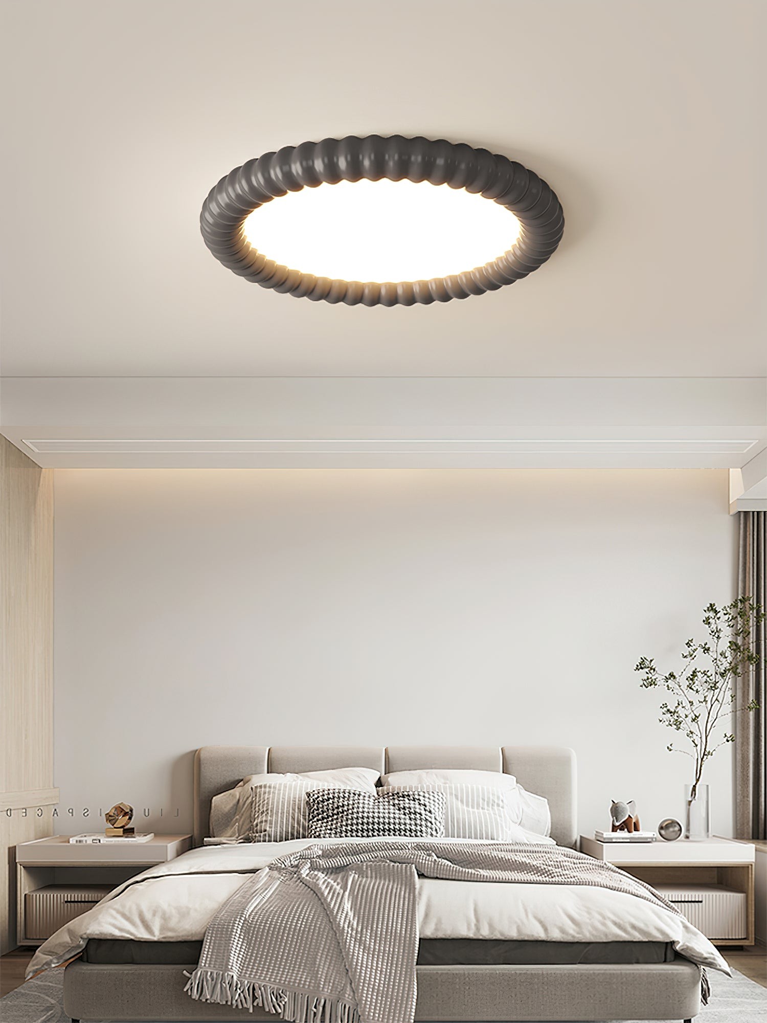 Cream Style Ripple Ring Ceiling Lamp M525