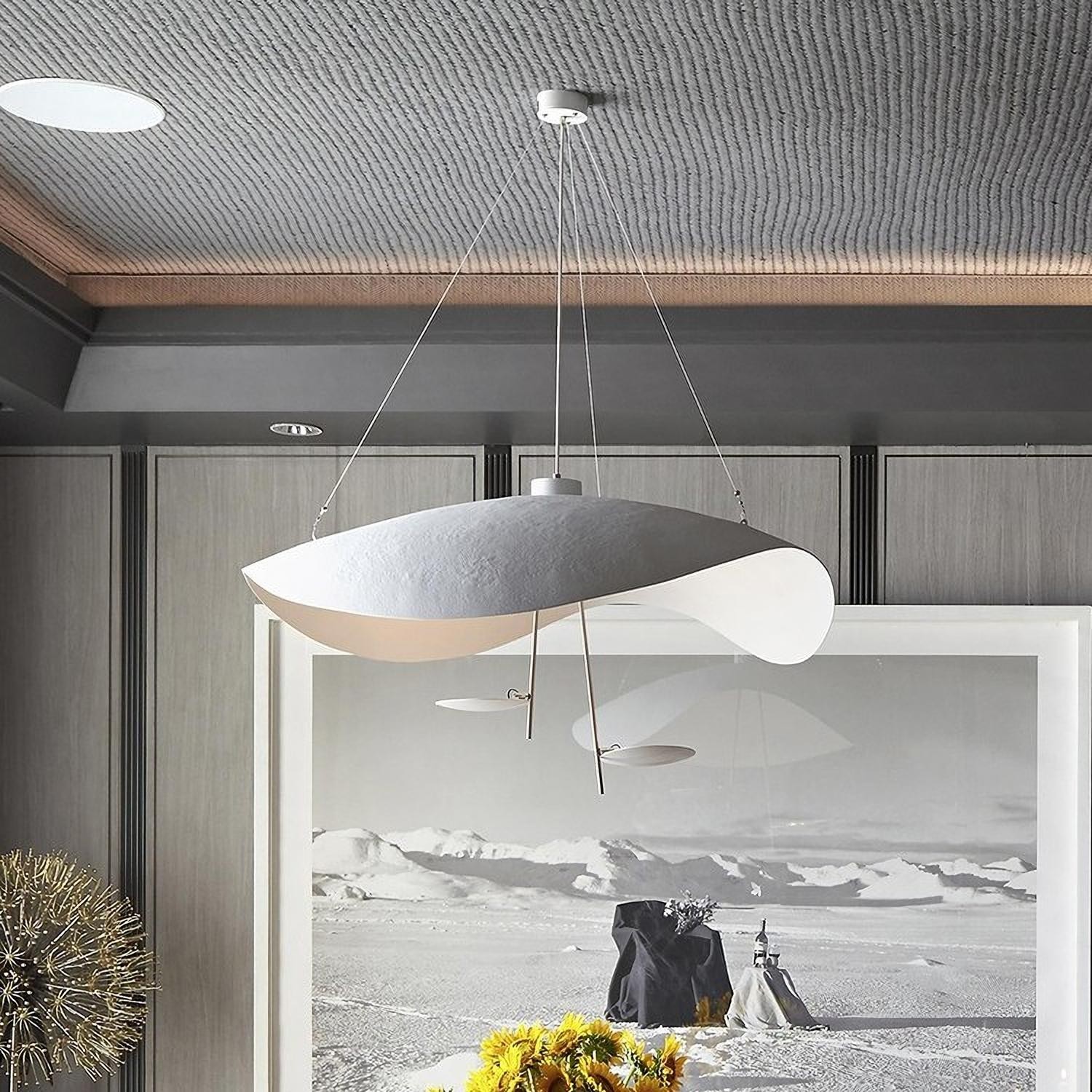 Modern Foil Curved Metal LED Pendant / Ceiling light for Bedroom