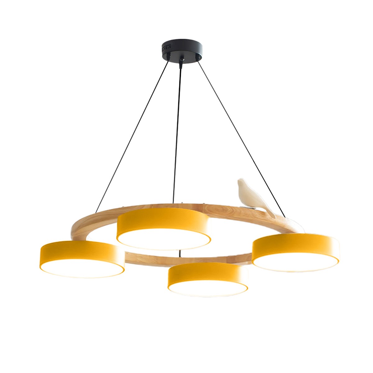 Nordic Wooden Bird Creative Round Chandelier S187