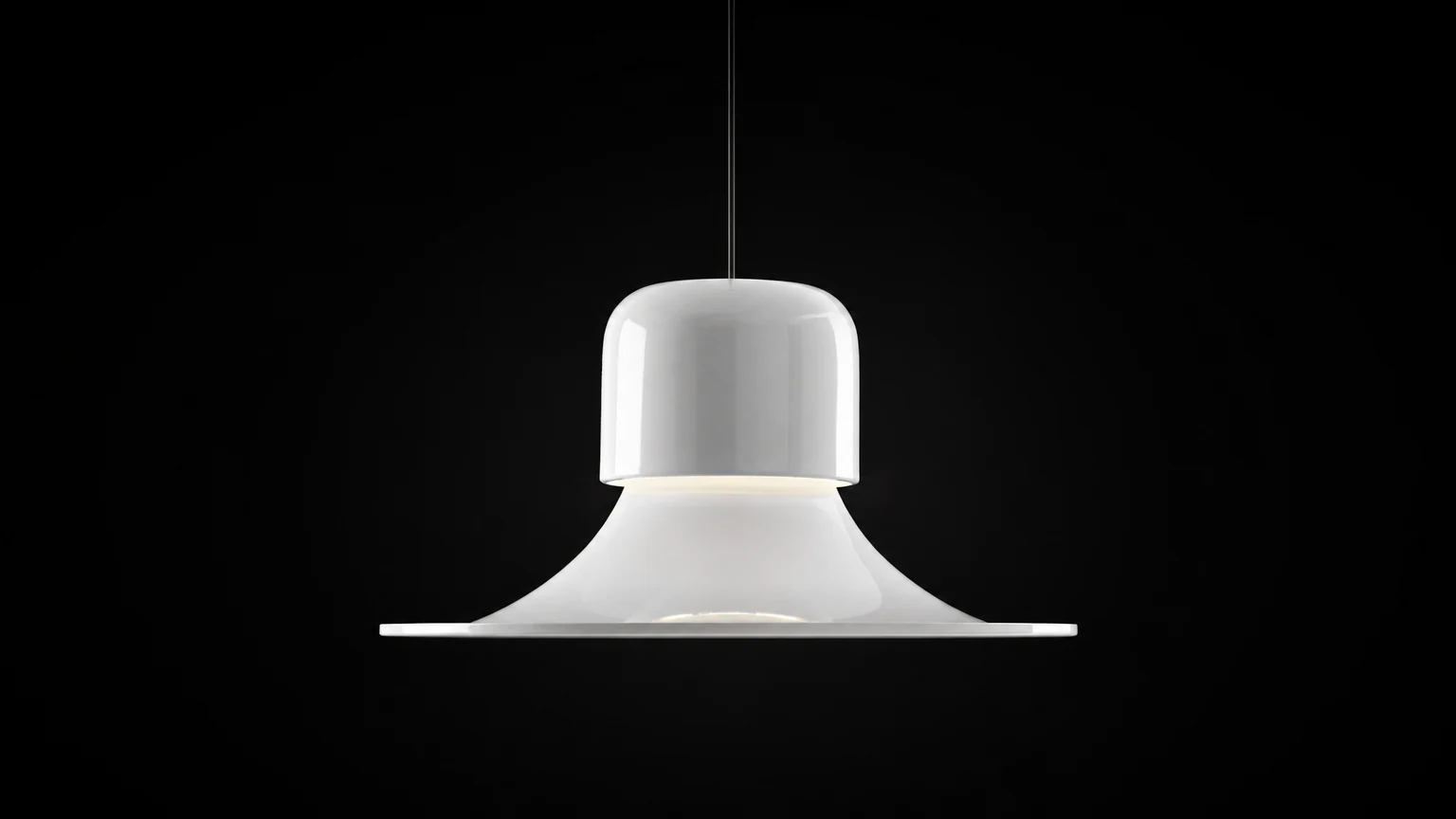 Lampa wisząca LED ze stali węglowej Nordic M346 w scenie wewnętrznej